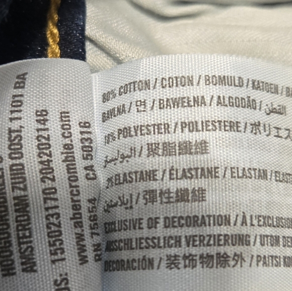 Abercrombie & Fitch Dark Blue Super Skinny Jeans Womens Sz 2L (26x32) Bohemian - Picture 7 of 11